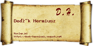 Deák Hermiusz névjegykártya